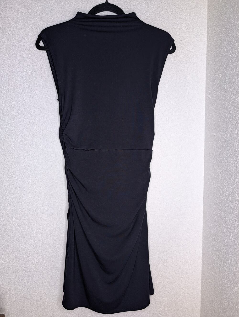 Aritzia Wilfred Black Bodycon Ruched Sleeveless Dress S Chic Office Festival
